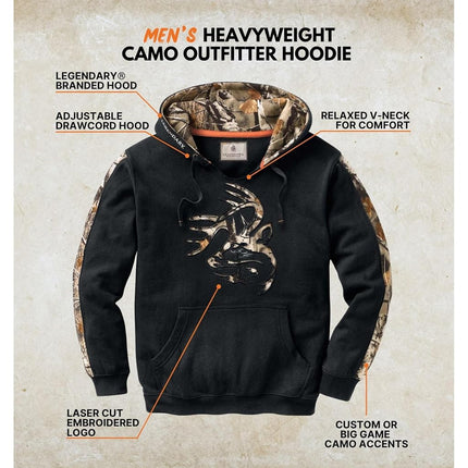 Legendary Whitetails Men's Camo Outfitter Hoodie, Onyx, XXL/Tall