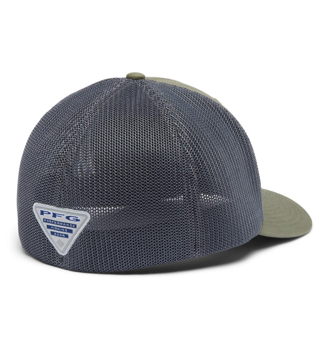 Columbia Unisex PFG Fish Flag Mesh Ball Cap, Cypress/Grill/US Fish Flag, Large/X-Large, Cypress/Grill/Us Fish Flag, Large-X-Large