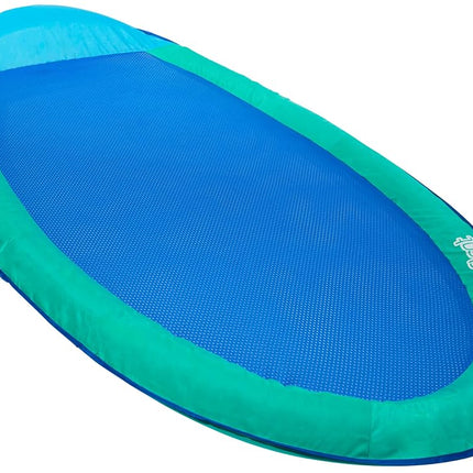 SwimWays Spring Float Inflatable Pool Lounger with Hyper-Flate Valve, Aqua