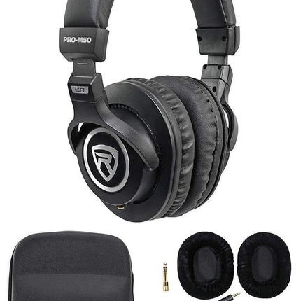 Rockville PRO-M50 Studio Headphones with Detachable Coil Cable