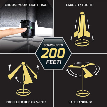 National Geographic Motorized Air Rocket Launcher for Kids - Self-Launching Toy, Launches up to 200 ft. with Safe Landing - Innovative Outdoor Toy & Model Rocket