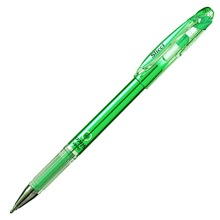 Pentel Arts Slicci Metallic 0.8 mm Needle Tip Gel Pen, Metallic Green Ink, Box of 12 (BG208MDX)