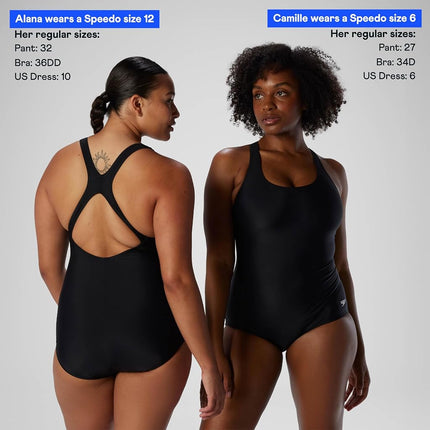 Speedo Women's Swimsuit One Piece Powerflex Ultraback Solid Black