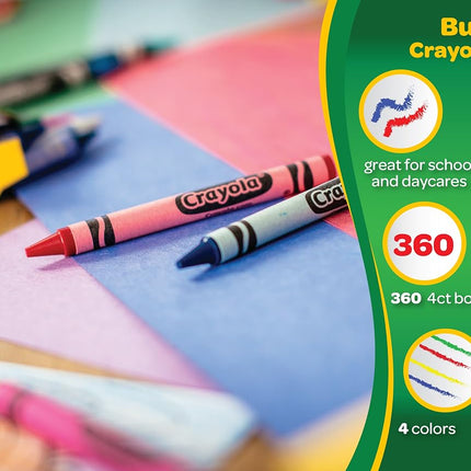 CRAYOLA 4ct. Crayon Tuck Box (360 packs of 4 Crayons)