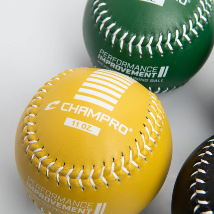 Champro Training Softballs, Set of 4 (Green/Yellow/Black/Blue, 12-Inch)