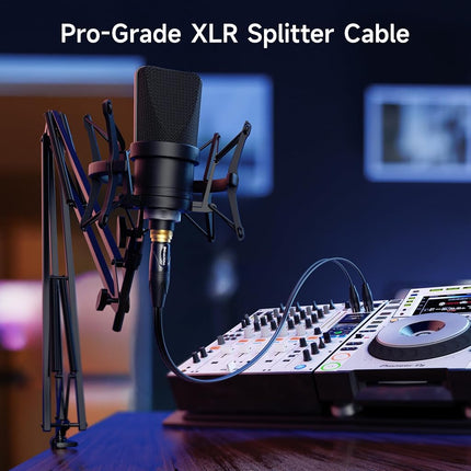 Cable Matters 2-Pack XLR Splitter Cable, Female to 2X Male, 1.5ft