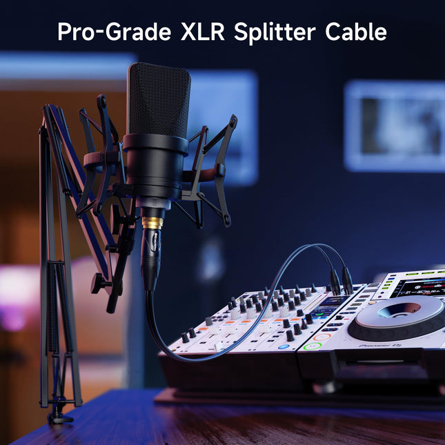 Cable Matters XLR Splitter Cable, Female to 2 Male XLR Y Cable - 18 Inches