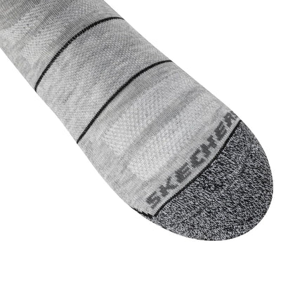 Skechers Men's 6 Pack Work Crew Socks, Grey Heather/Steel Grey, 43-47