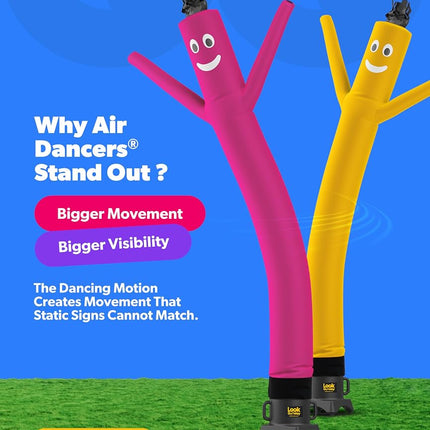 LookOurWay Air Dancers Inflatable Tube Man Attachment - 10 Feet Tall Wacky Waving Inflatable Dancing Tube Guy for Business Promotion - Blower Not Included - Pink