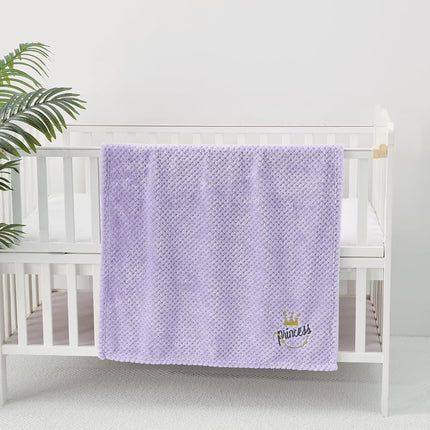 CREVENT 2Pcs 76x102cm Cute Cozy Fluffy Warm Baby Blankets for Infants Toddlers' Bedding Crib Cot Stroller - Grey Cloud + Crown