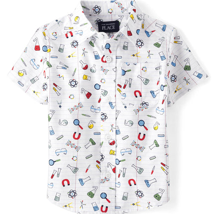 The Children's Place Baby Boys' Poplin Short Sleev