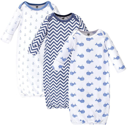 Hudson Baby Baby-Girls Batitas de algodón, Ballenas azules, Prematuro-Recién nacido
