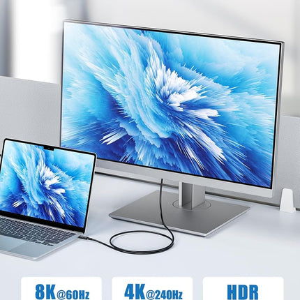 Cable Matters [Intel Certified] Braided 40Gbps Active Thunderbolt 4 Cable 6.6 ft with 100W Charging Power Delivery and 8K Video - Fully Compatible with Thunderbolt 3, USB 4 / USB4, and USB C Port
