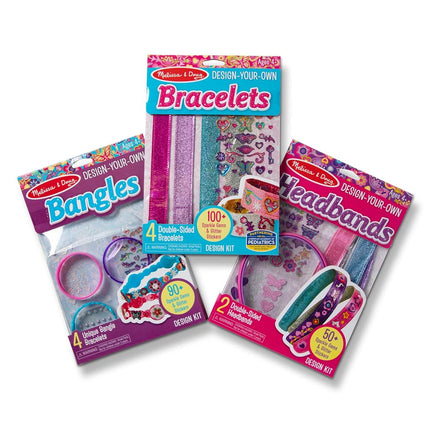 Melissa & Doug Design-Your-Own Jewelry-Making Kits - Bangles, Headbands, and BraceletsDIY Jewelry, Decorate with Stickers, Bracelet and Headband Crafting Set for Kids Ages 4+