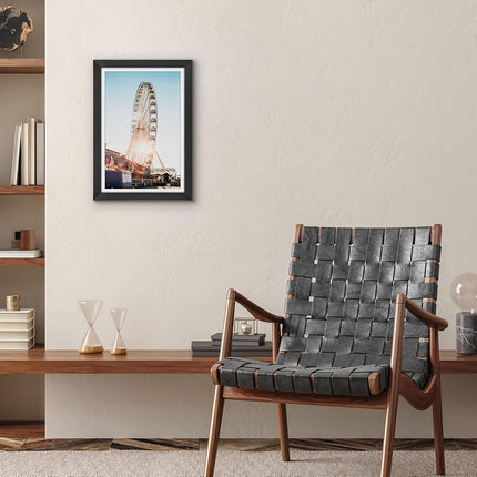 Cadre d'affiche Americanflat 12x18 avec verre incassable - Utiliser comme cadre 11x17 avec passe-partout ou afficher une photo 12x18 sans passe-partout - Collection Hudson - Grands cadres pour affichage mural - Noir