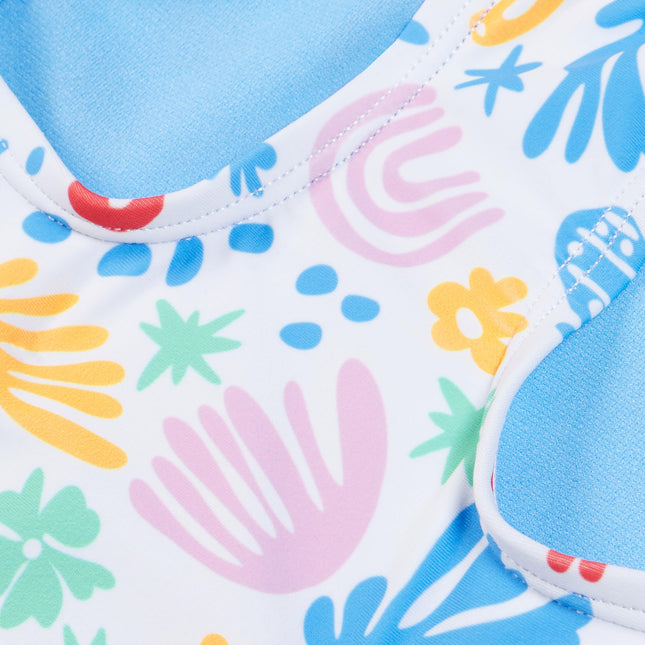 Speedo Girl's Swimsuit One Piece Thick Strap Racer Back Printed, Cot D'azur Collage, 12 Months