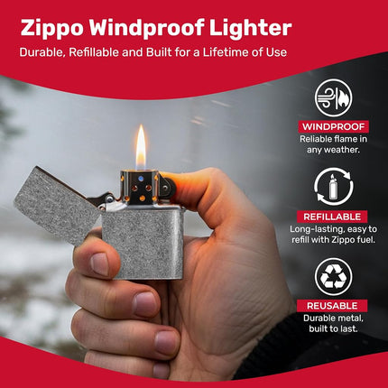 Zippo Adult-Unisex 121FB Classic Antique Silver Plate Lighter