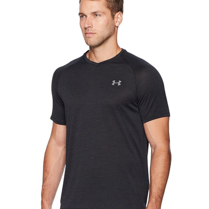 Under Armour Men's Tech 2.0 V-Neck Short Sleeve T-Shirt, Black (001)/Graphite, Medium