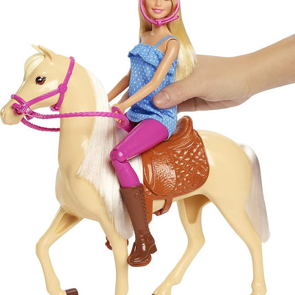 Barbie Playet with Blonde Fashion Doll in Riding Outfit