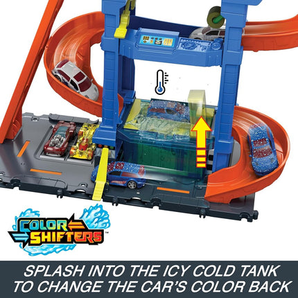 Hot Wheels City Tunnel Twist Car Wash & 1 Color Shifters Toy Car