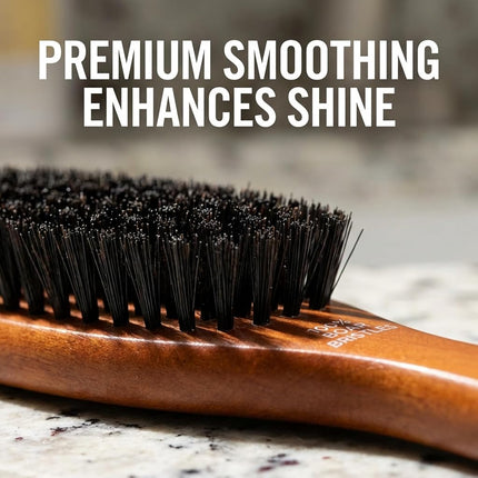Goody Smooth and Sleek Wood Styling Brush with Natural Boar Bristles, Flyaway Free Finish, For All Hair Types, Brown, 1CT