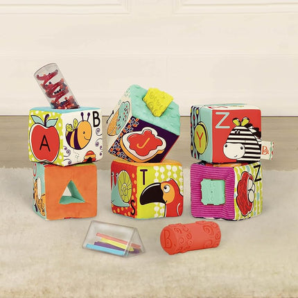 B. toys Soft Fabric Building Blocks, ABC Block Party, Baby