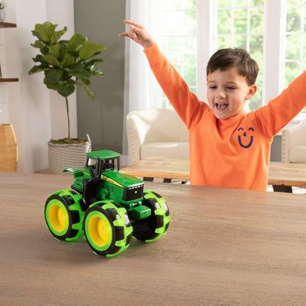 John Deere Monster Treads Lightning Wheels Tractor Toy | Light Up Monster Truck with Neon Wheels | Green Toys for Children, Boys & Girls 3, 4, 5+ Year Olds