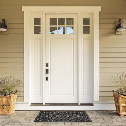 DII Modern Indoor/Outdoor Easy Clean Rubber Entry Way Doormat for Patio, Front Door, All Weather Exterior Doors, 18 x 30 - Scroll