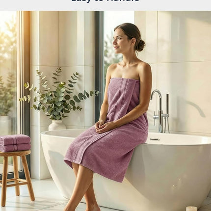 LANE LINEN 100% Cotton Large Bath Towels Set of 4 (28"x54") - Zero Twist, Mercerized Cotton Bathroom Towel 4 Pack - Quick Dry, Soft & Absorbent Large Towels Set - Oeko Tex Certified - Wishful Mauve