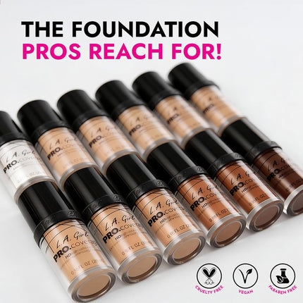 L.A. Girl Pro Coverage Liquid Foundation, Toast, 0.95 Fl Oz