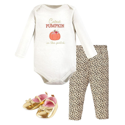 Hudson Baby Ensemble body, pantalon et chaussures en coton pour bébé, Cutest Pumpkin, 6-9 mois