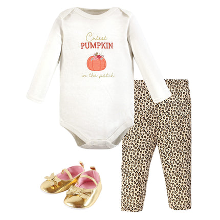 Hudson Baby Baby Cotton Bodysuit, Pant and Shoe Se