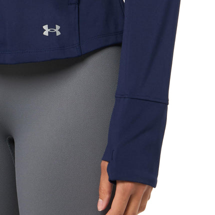 Under Armour Women's Movement Full Zip Jacket, (410) Midnight Navy / / Metallic Silver, L