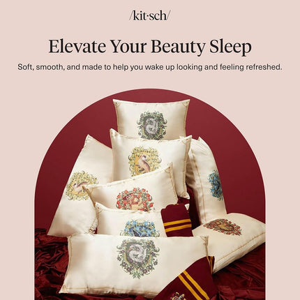 Kitsch x Harry Potter Satin Pillowcase with Zipper – Softer Than Silk, Wrinkle-Free Pillow Cover for Hair & Skin, Machine Washable, King Size 19x36 (Harry Potter - Ravenclaw)