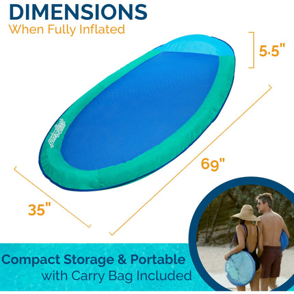 Flotador inflable SwimWays Spring Float para piscina con válvula Hyper-Flate, Aqua