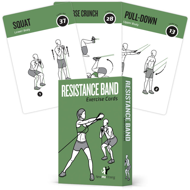 NewMe Fitness Resistance Band Tube Exercise Cards 
