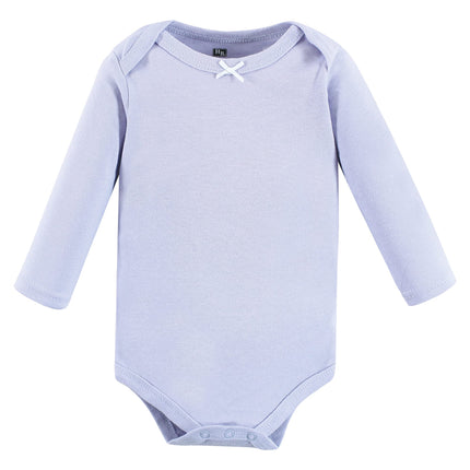 Hudson Baby unisex-baby Cotton Long-sleeve Bodysuits, Blue Toile, 9-12 Months