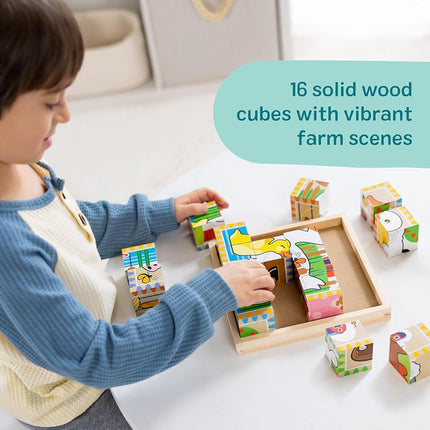 Melissa and Doug - Cube Puzzle - Farm - 16 Pieces