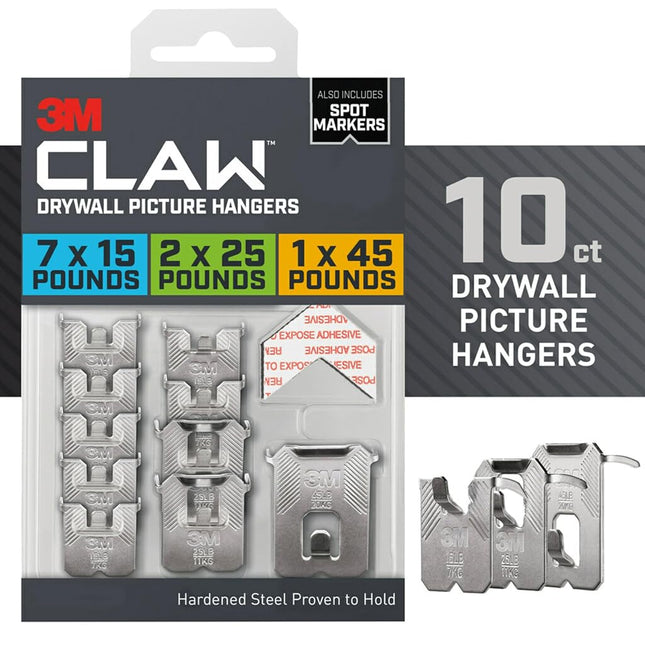 3M Claw Drywall Picture Hangers: 15, 25, 45 lb. Va