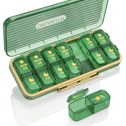 Acedada Pill Organizer 2 Times a Day, 7 Day Am Pm 
