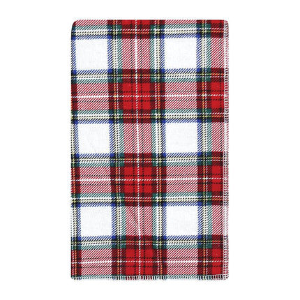 Bavoirs en flanelle de coton pour bébé unisexe Hudson Baby, tartan blanc, taille unique
