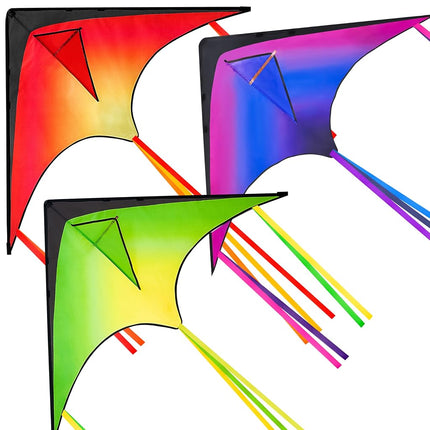 JOYIN 3 Packs Large Delta Kites in Orange, Green a