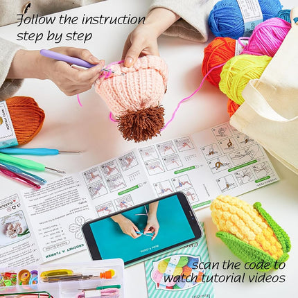 INSCRAFT 105 PCS Crochet Kit for Beginners & Professionals