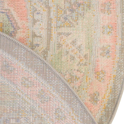 Unique Loom Whitney Collection Indoor Area Rug - Geneva (3' 3'' x 5' 3'' Oval, PinkBlue)