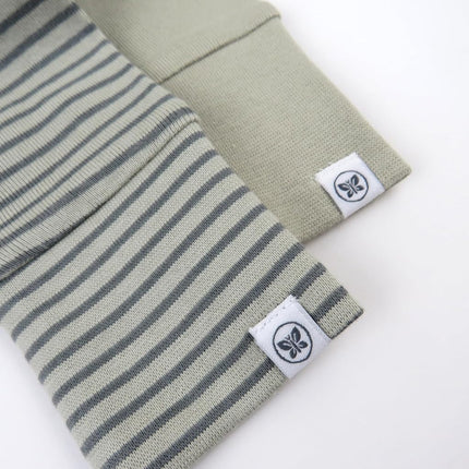 HonestBaby Honest Pants Joggers Pull on 100% Organic Cotton for Infant Baby and Toddler, Boys, Girls, Unisex, Mini Stripe Khaki, 0-3 Months
