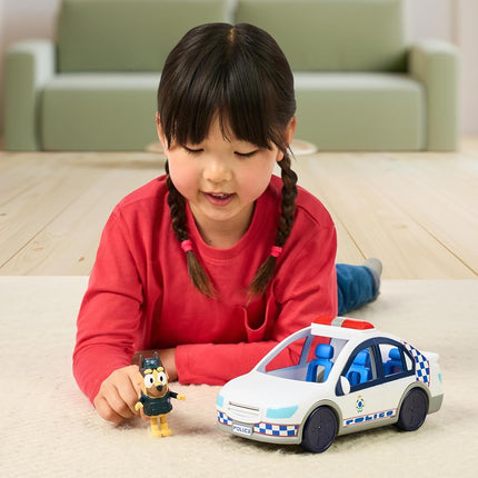 Bluey Police Car Toy, Lights & Sounds, Policeman Figure