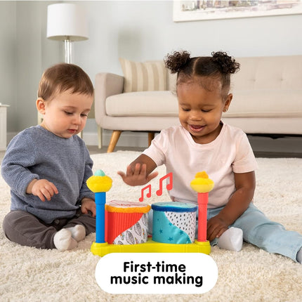 Tomy Lamaze Squeeze Beats™ First Drum Set - Baby Sensory Toy Includes Funny Animal Sounds - Colourful Baby Musical Toys for Early Childhood Development - Ages 12 Months and Up L27472