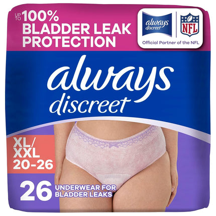Always Discreet Incontinence Underwear for Women Maximum Absorbency, S/M, 42 Count