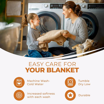 Superior Diamond Weave Blanket, 100% Cotton Cover for Home, Couch, Bed, Soft, Warm Blankets, Boho Aesthetic, Comfy, Cozy, and Cute Covers, Decorative Bedding Essentials, King, Burnt Orange