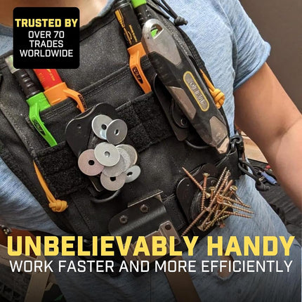MagMaster Pro | Magnetic Tool and Hardware Holder - Strong Clip-On Belt Magnet Holster for Screws, Nails, Hammer, Sockets, Pliers, Screw Driver, Trowel, Drill Bit, Wrench, or Any Magnetic Tools